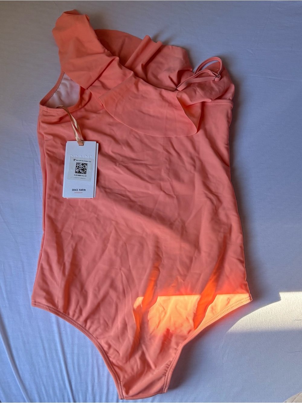 Girl’s One Piece Bathing Suit, One Shoulder, NWT, Size 12Y